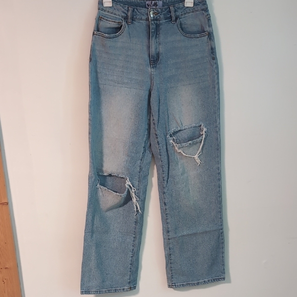 Women's Distressed Blue Jeans - Picture 1 of 5